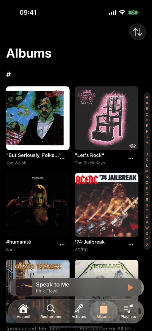 Grille des albums