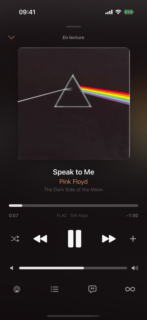 Lecture en cours : Speak to Me de Pink Floyd, FLAC 541 kbps